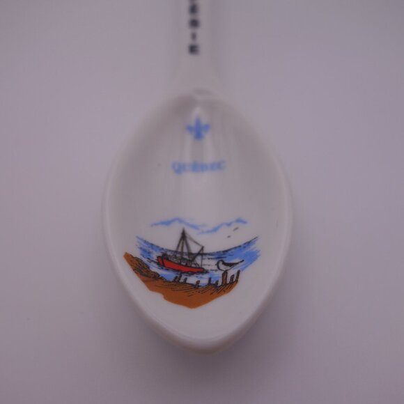La Gaspesie Quebec Gaspe Que Ceramic Spoon Imported by JC Ricard Made in Taiwan - Picture 2 of 12